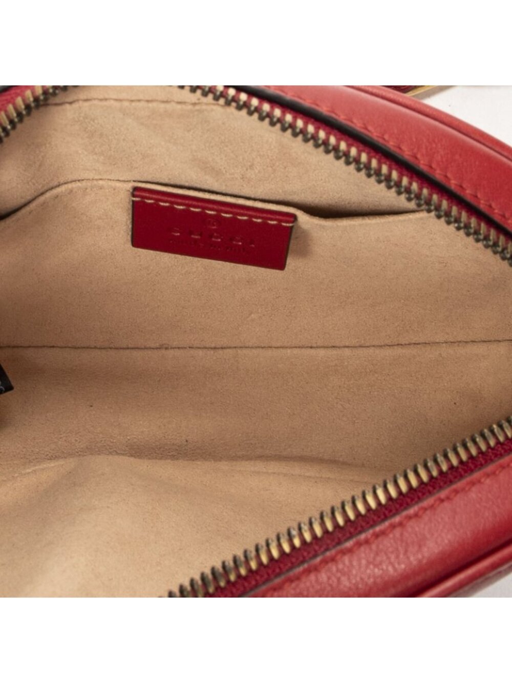 Gucci Marmont Belt Bag Red Matelasse Chez Blanc Leather - Picture 4 of 5